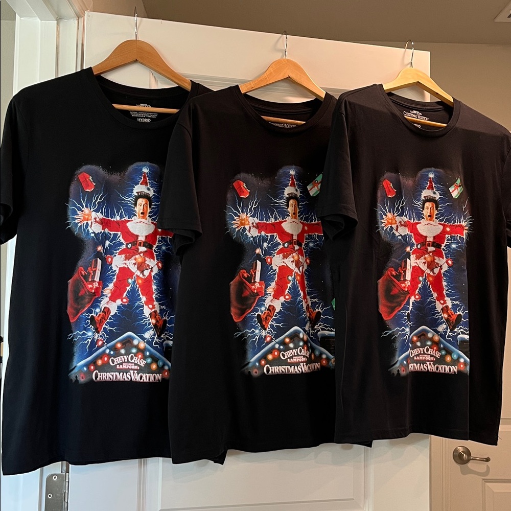 Set of 3 Unisex Christmas Pj bottoms & 3 Lampoon’s Christmas Vacation Tees. - Picture 6 of 12
